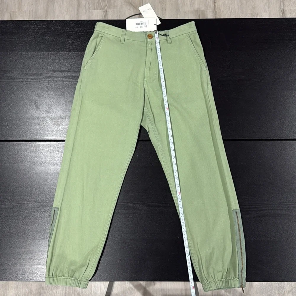 Gucci Green Cotton Embroidered Logo Pants Gucci Band - 30